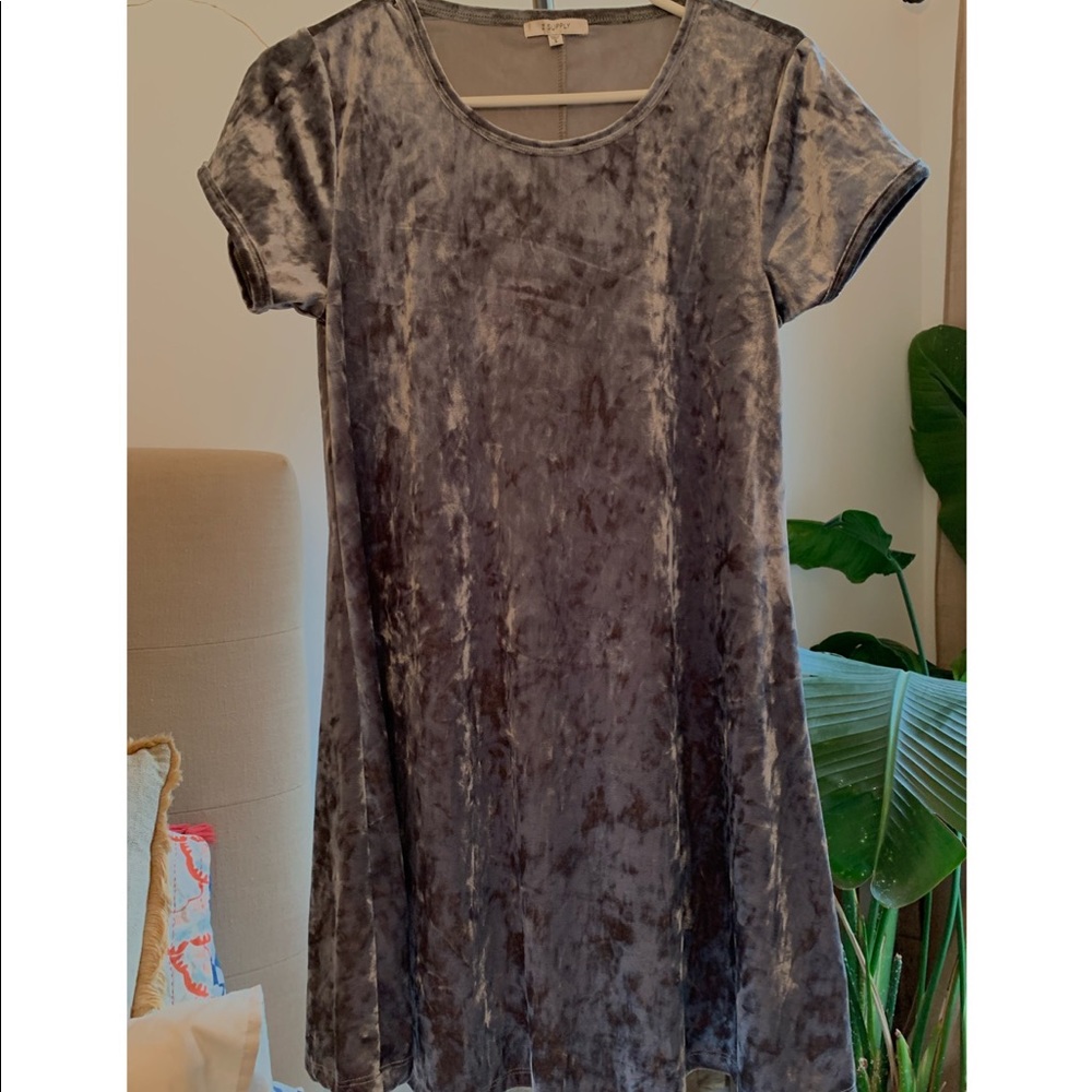 Gray/Blue Velvet Dress